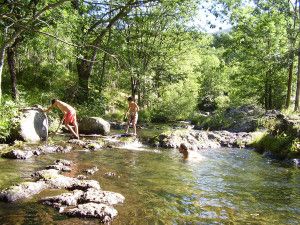 Bathing in the river